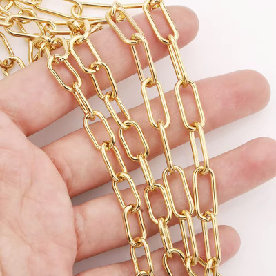 Paperclip Chain 17 × 7 mm or 13 x 7mm | 304 Steel gold plated
